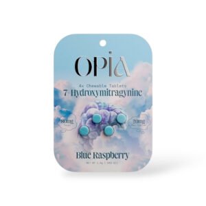 opia 20mg 7 hydroxymitragynine blue raspberry chewable tablets 4ct