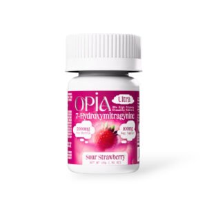 opia ultra 7 hydroxymitragynine sour strawberry chewable tablet 100mg