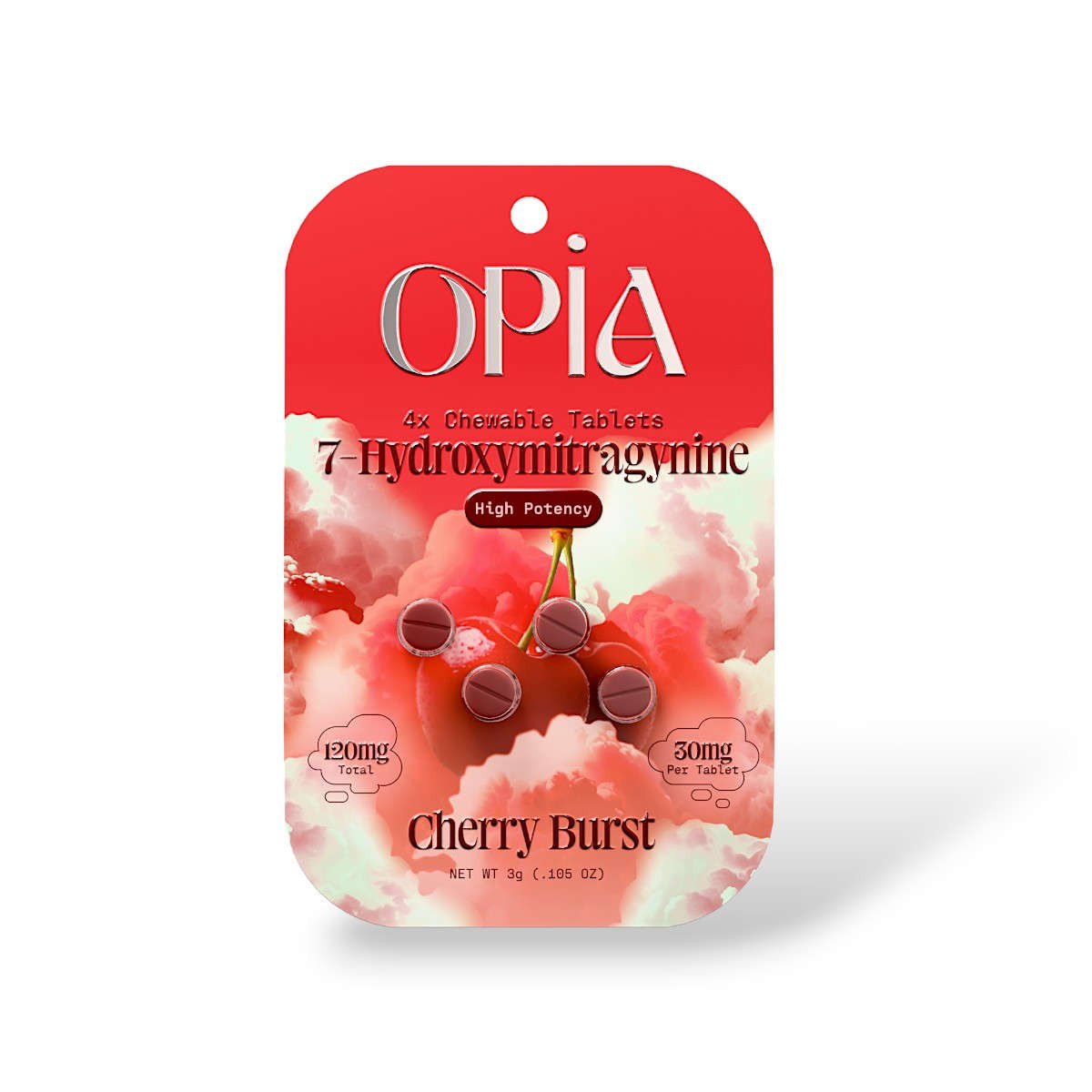 opia 7 hydroxy high potency chewable tablets cherry burst 30mg per tablet