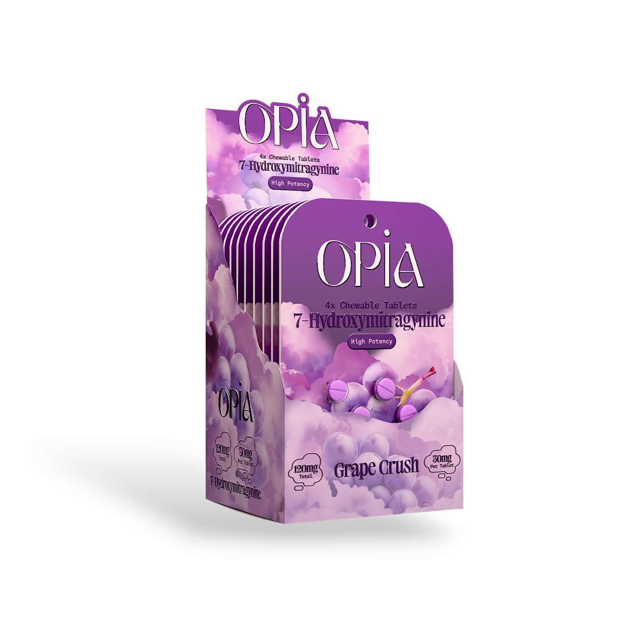 opia 7 hydroxy high potency chewable tablets grape crush 30mg per tablet