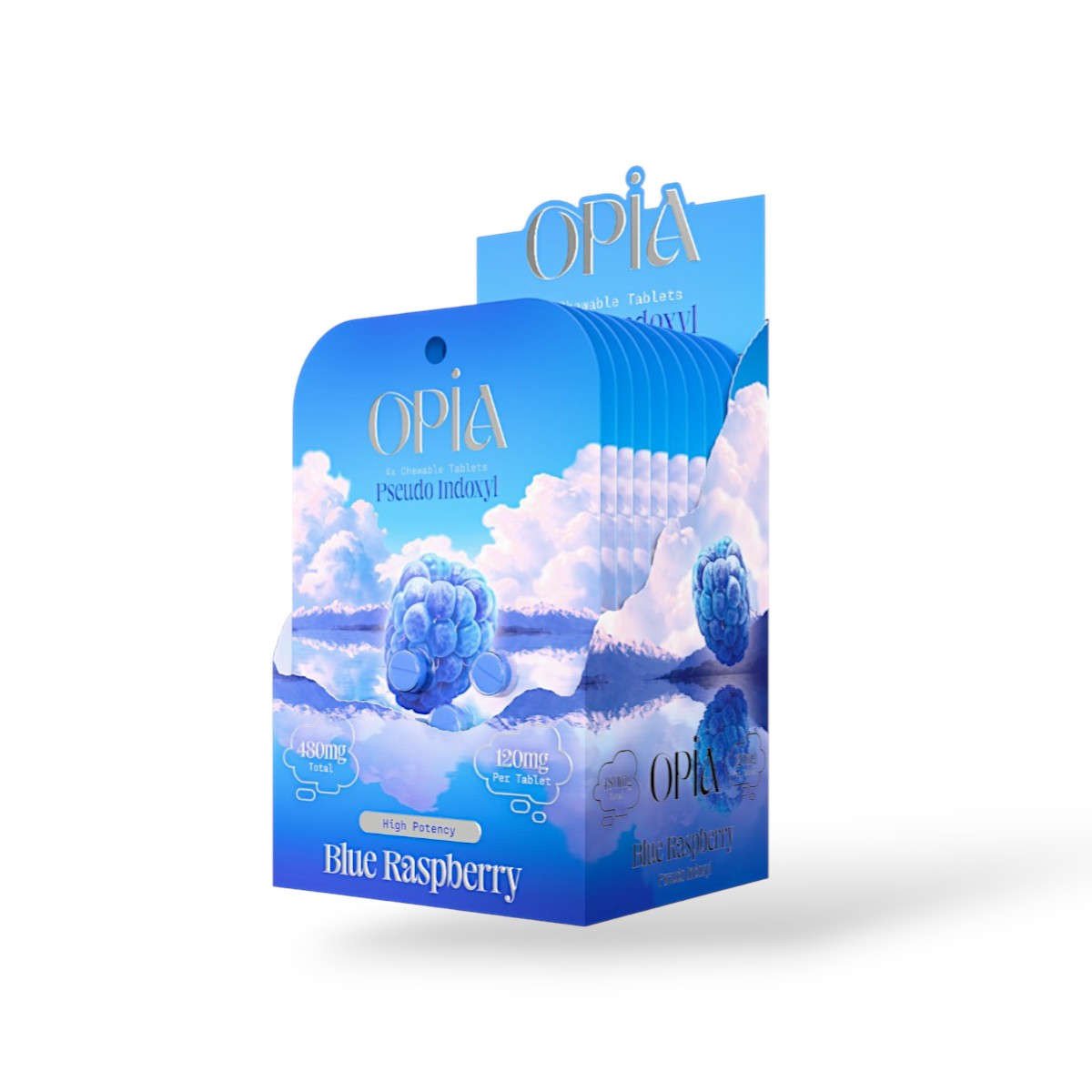 opia pseudo indoxyl blue rasberry 120mg per tablet