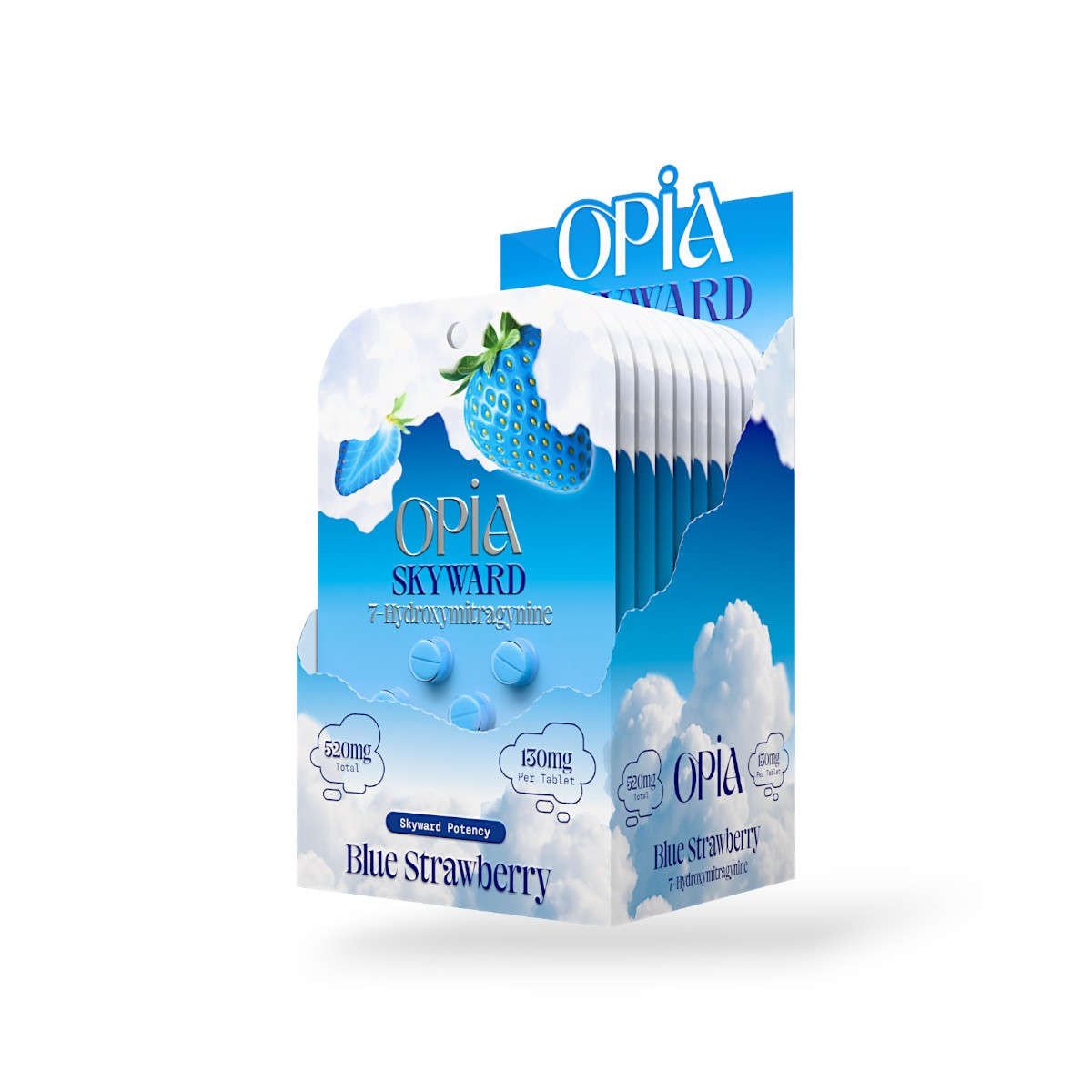 opia skyward 7 hydroxymitragynine blue strawberry chewable 130mg tablet