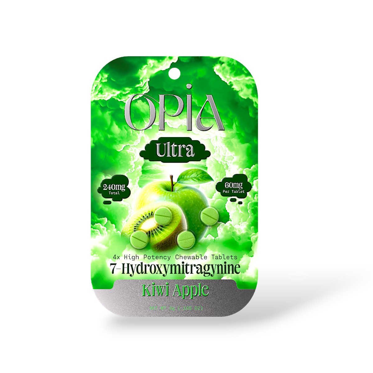 opia ultra 7 oh high potency kiwi apple chewable 60mg tablet